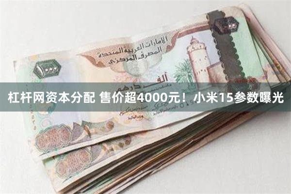 杠杆网资本分配 售价超4000元！小米15参数曝光