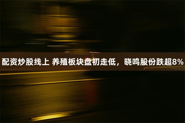 配资炒股线上 养殖板块盘初走低，晓鸣股份跌超8%