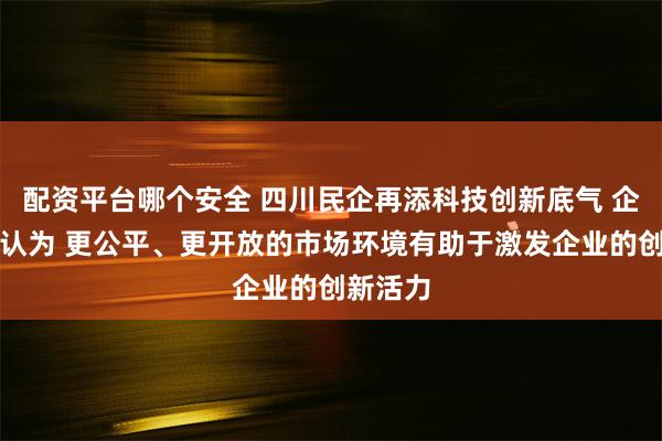 配资平台哪个安全 四川民企再添科技创新底气 企业家们认为 更公平、更开放的市场环境有助于激发企业的创新活力