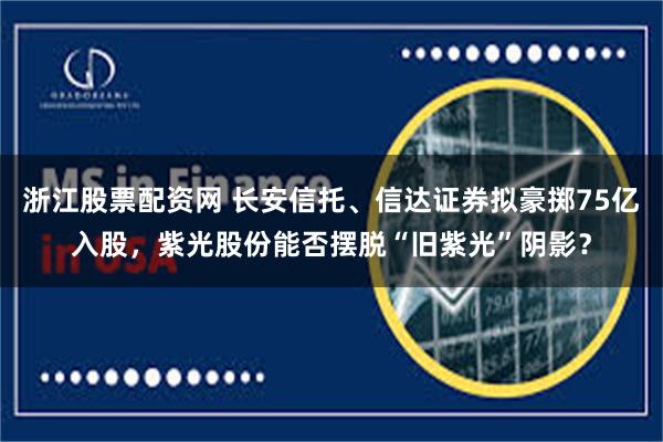 浙江股票配资网 长安信托、信达证券拟豪掷75亿入股，紫光股份能否摆脱“旧紫光”阴影？